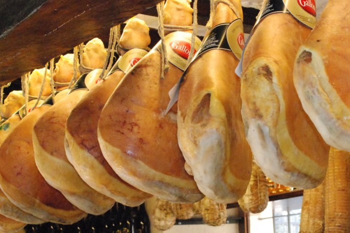 rows of parma hams