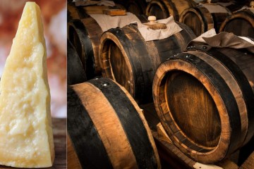 a barrel on a wooden table