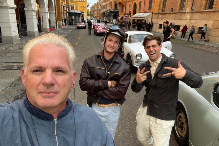 Paul Dallenbach, Brett Smrz in a car posing for the camera